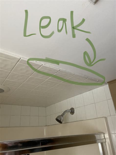 ceiling leaking from bathroom upstairs|Leaking Ceiling from Upstairs Neighbor : r/Apartmentliving